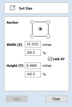 Set Size Form